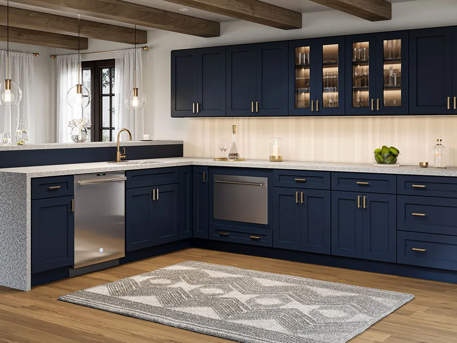 Shaker Navy RTA kitchen cabinets