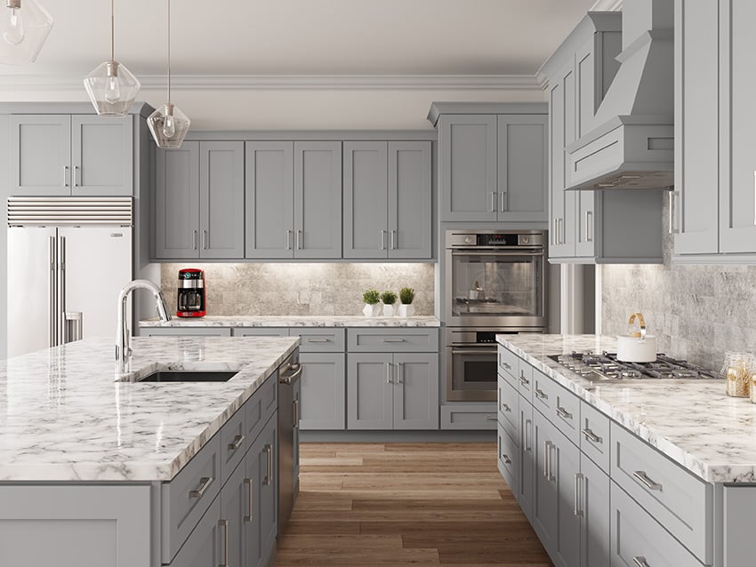 Lait Gray Assembled Kitchen Cabinets, Gray Cabinets Kitchen Images