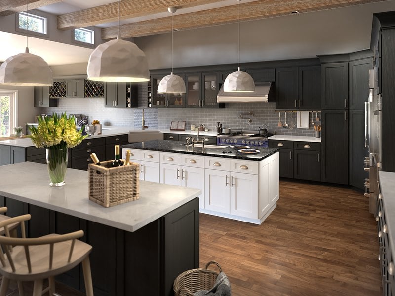 A finished kitchen in Graystone Shaker