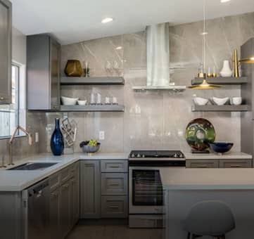 Gray Kitchen Cabinets.