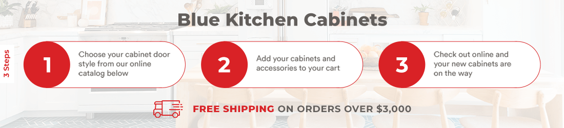 Blue Kitchen Cabinets delivered to your home in 7 - 21 business days