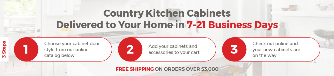 Country Kitchen Cabinets delivered to your home in 7 - 21 business days