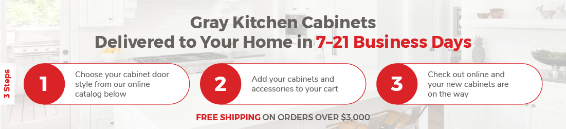 Gray Kitchen Cabinets delivered to your home in 7 - 21 business days