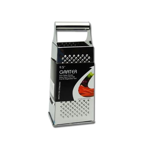 Kitchen Grater 1 X 9.5 in Stainless Steel 4-Sided Kitchen Box Grater