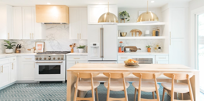 Ice White Shaker Pre-Assembled Kitchen Cabinets.