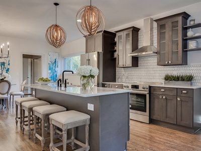 Kitchen with Graystone Shaker cabinets