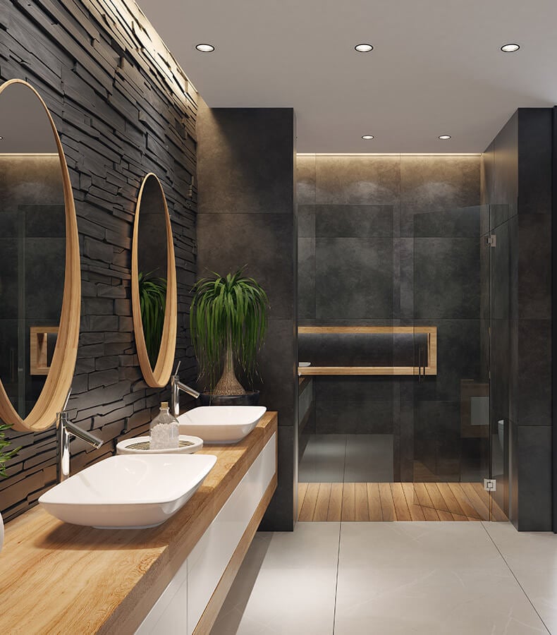 transitional bathroom design