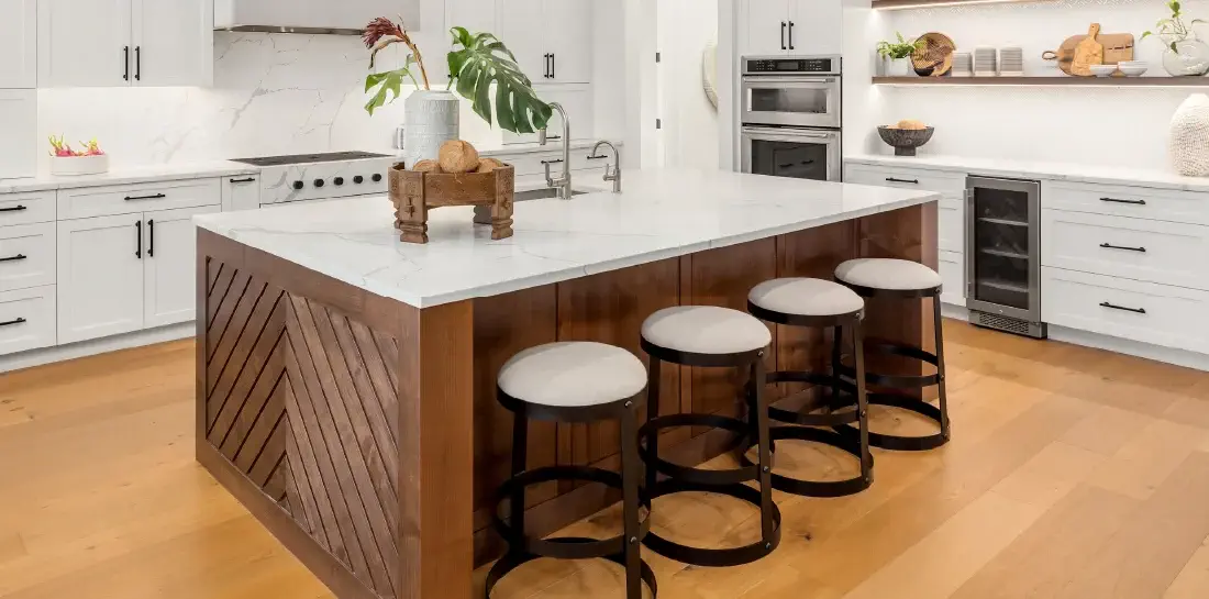 New kitchen stools give the kitchen a refreshed feel.