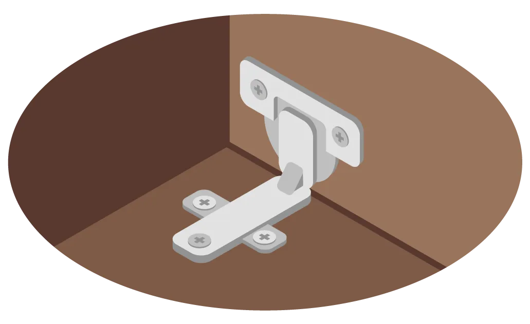 illustration of concealed hinge.