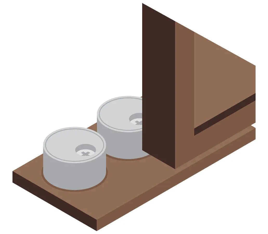 Illustration of a kitchen cabinet door stopper.