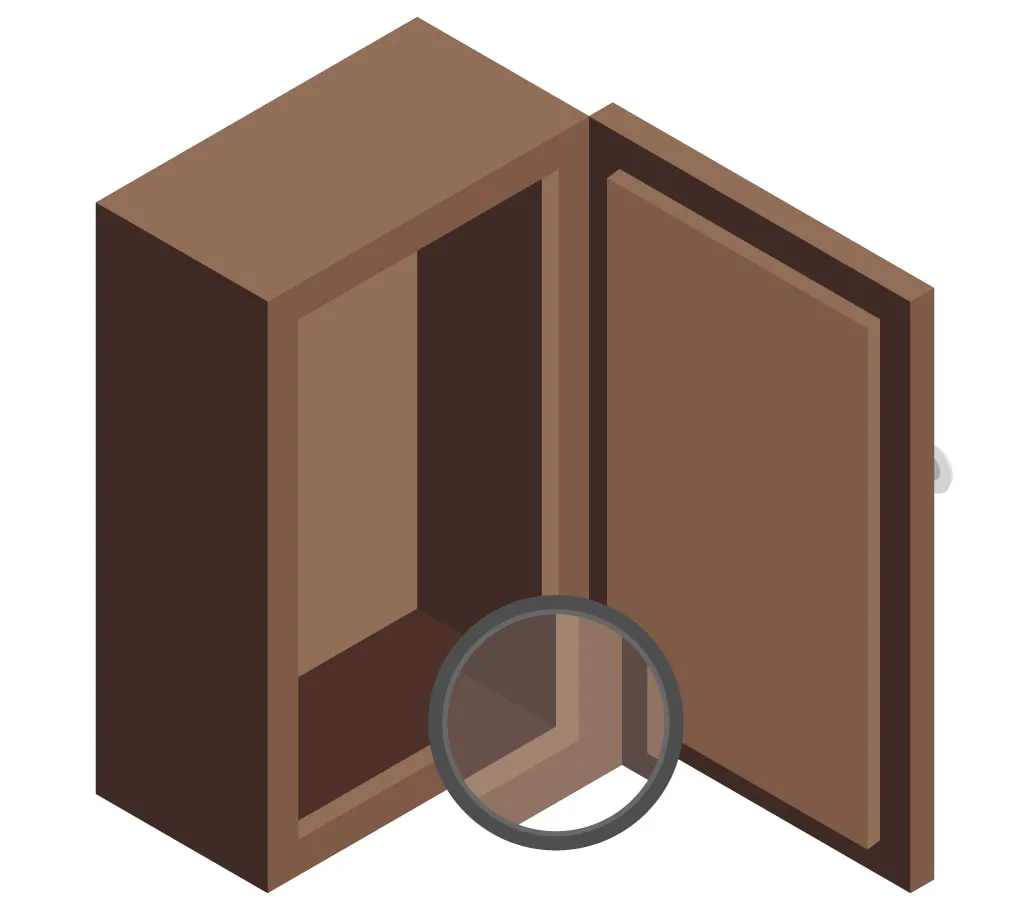Illustration of a lipped kitchen cabinet style door.