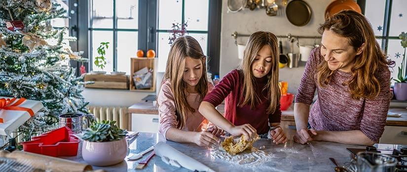 Family on Christmas morning