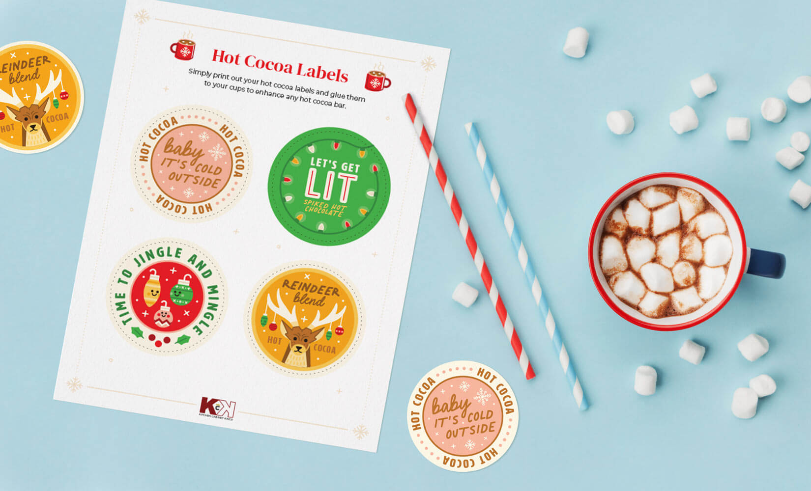 Hot chocolate printable labels