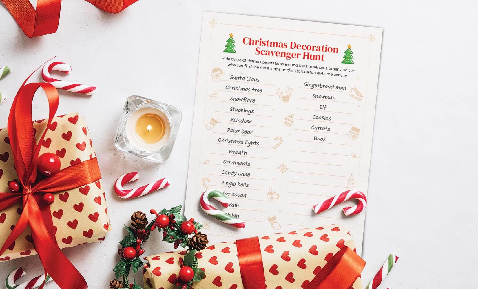 Holiday scavenger hunt checklist