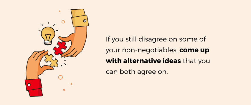 Compromising tip number 5 is to come up with alternative ideas.