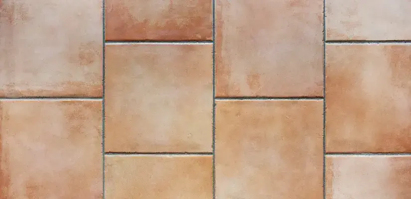 Terracotta shower tile.