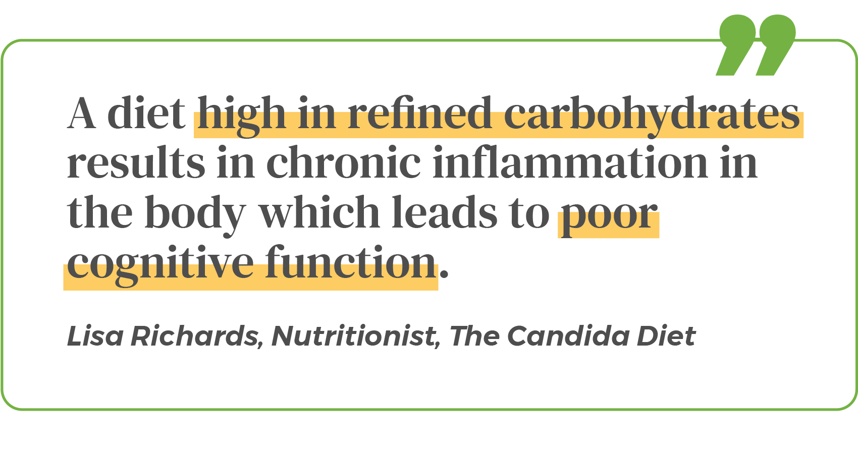 Diets with high carbohydrate content results in chronic inflammation.