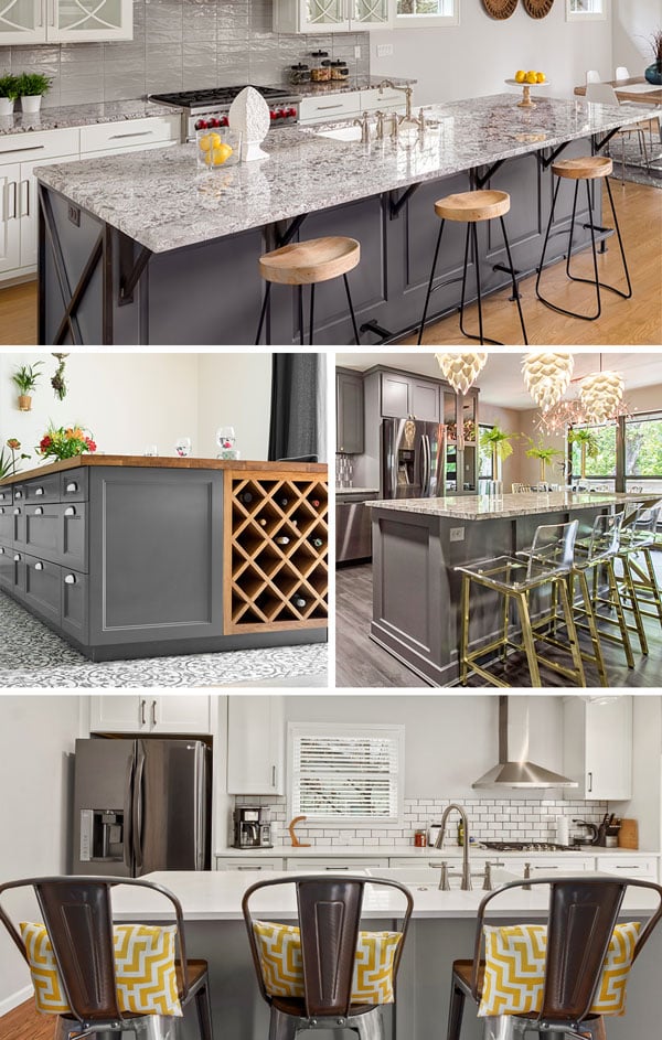 55 Gorgeous Gray Kitchen Ideas, Charcoal Gray Kitchen Island