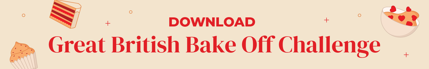Great British Bake Off challenge recipe download button.