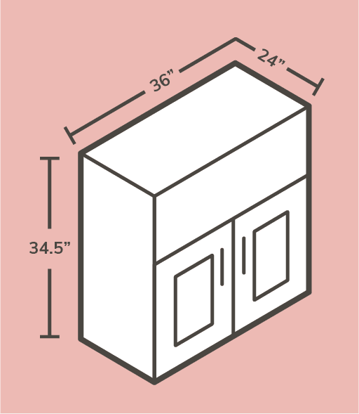 standard kitchen cabinet size chart
