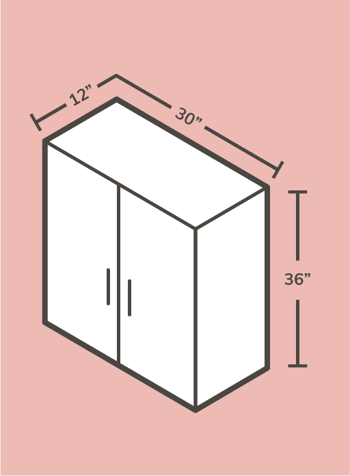 standard kitchen cabinet size chart