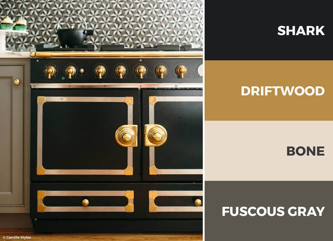 Black and gold kitchen - A black and gold kitchen color scheme is elegant and luxurious.