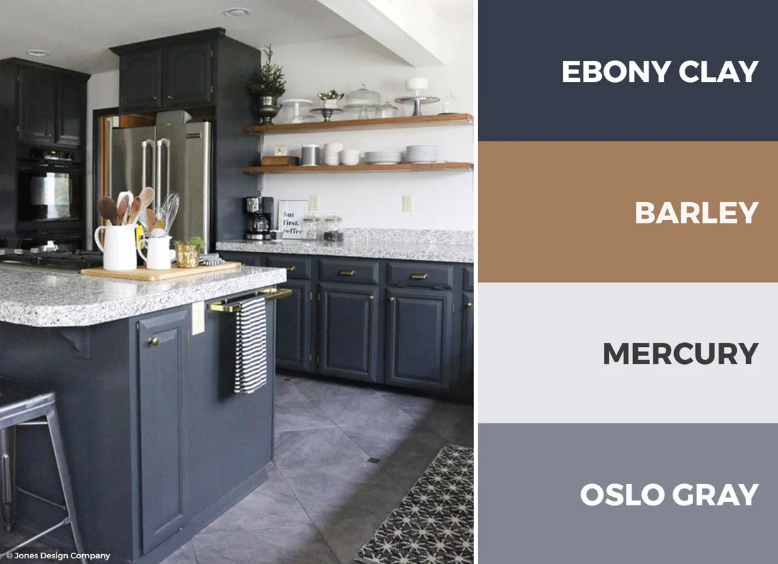 A gray and white kitchen color scheme adds openness and depth to your kitchen.