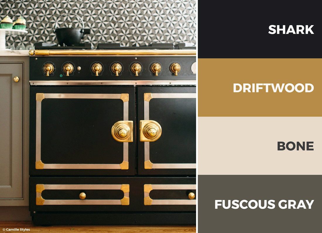 Black and gold kitchen