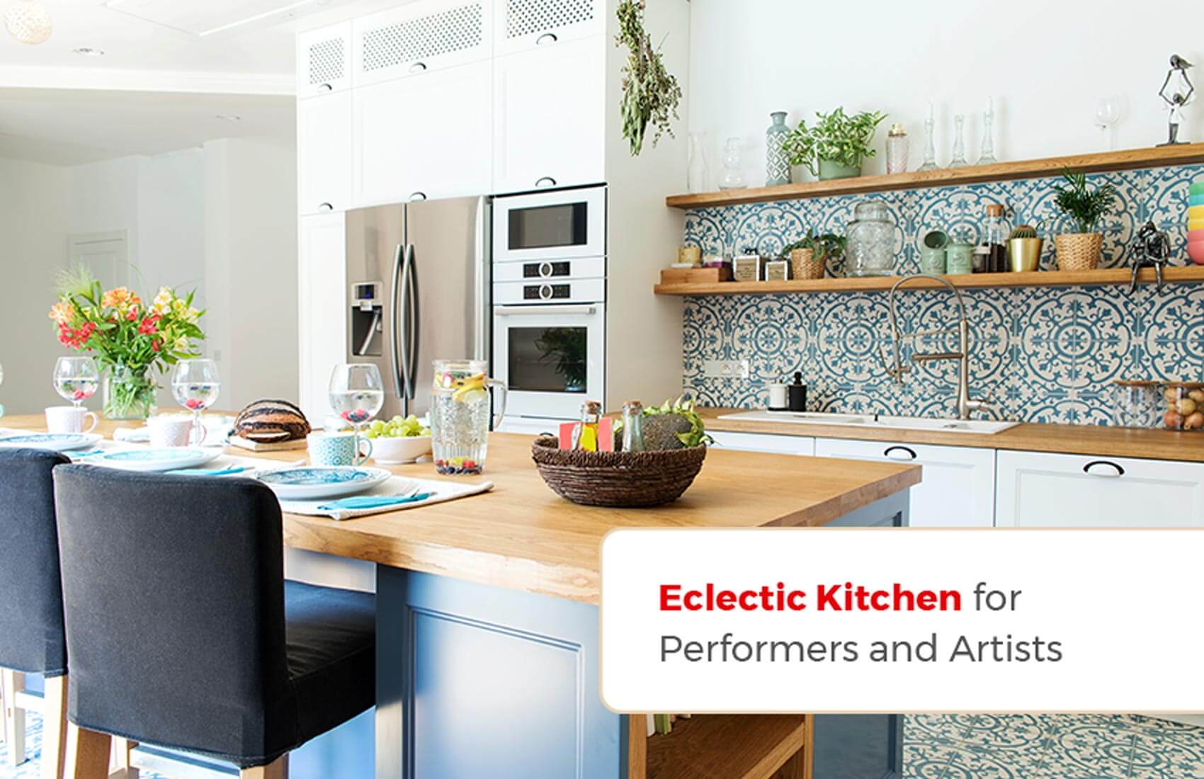 Eclectic kitchen.
