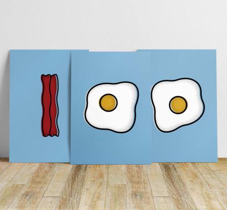 Bacon and eggs illustration free kitchen signs via Mandy's Party Printables