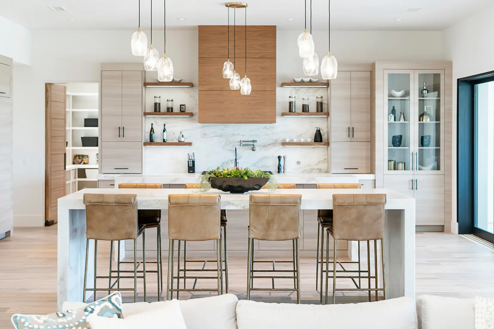 Contemporary kitchen with neutral color palette.