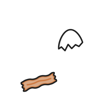 sausage and egg illustration