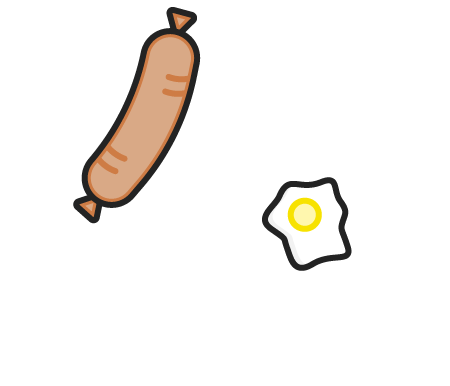 bacon and egg illustration