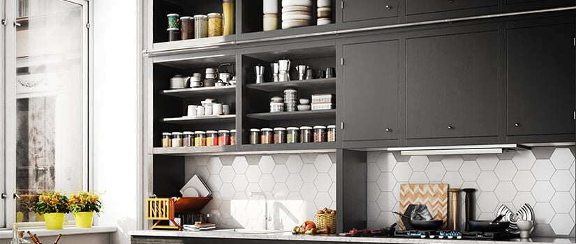 11 Open Shelving Kitchen Ideas, How To Hide Open Shelves In Kitchen