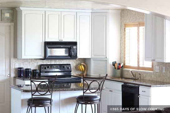 painted black kitchen cabinets before and after