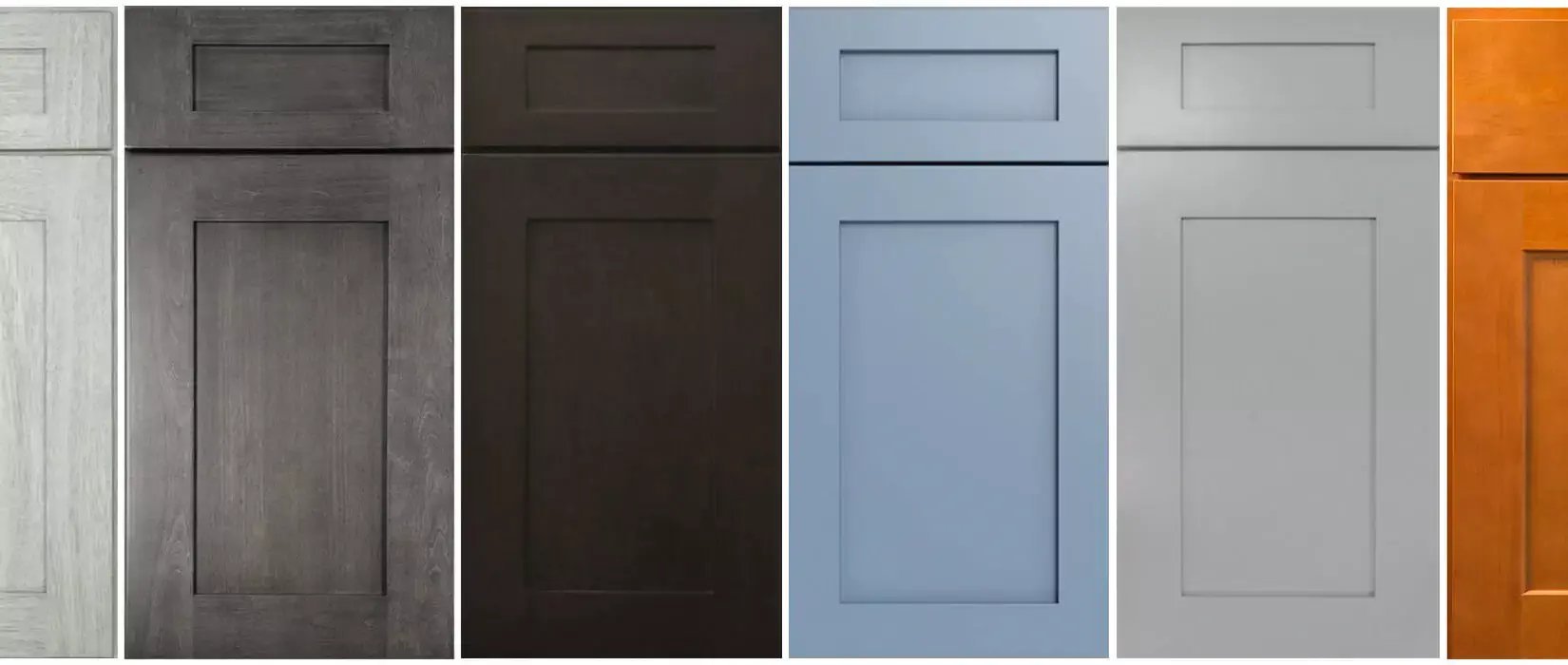 Different types of shaker style cabinets.