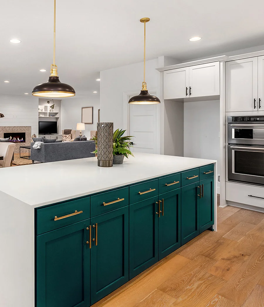 Hand-painted two-tone kitchen