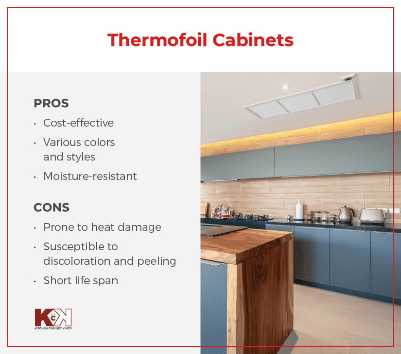 Pros and cons of thermofoil cabinets.