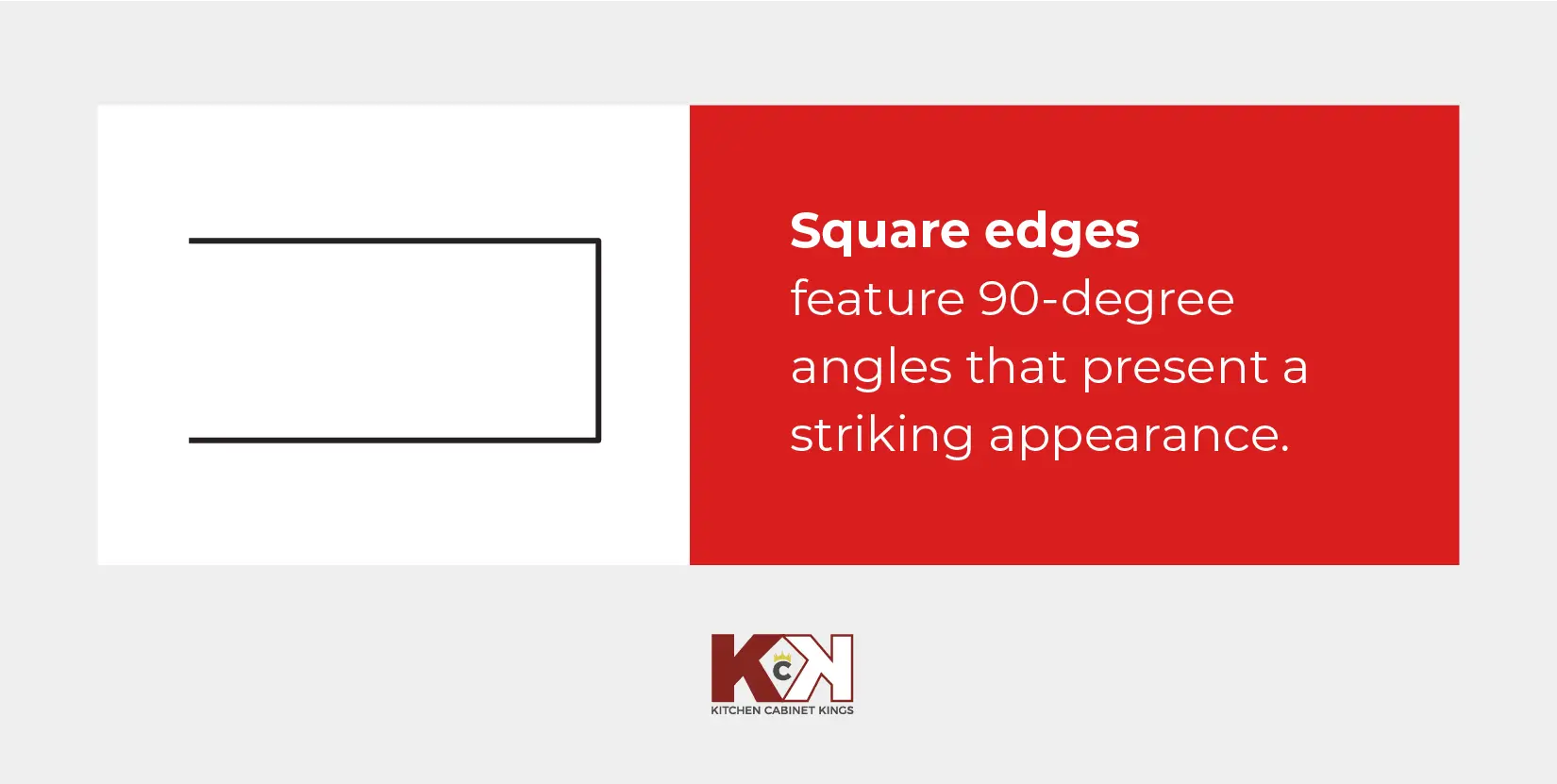 Illustration of square countertop edges.