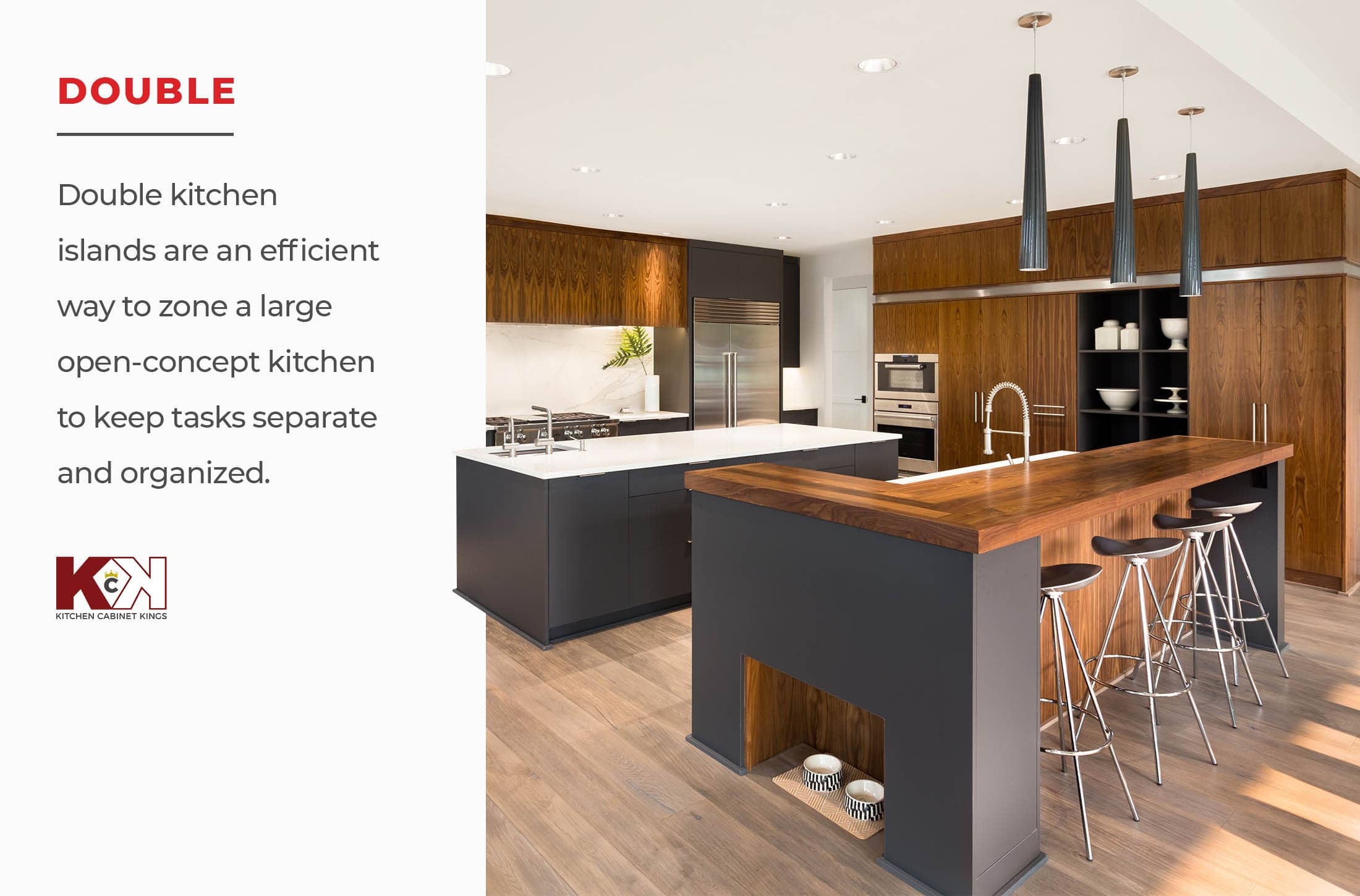 Image and definition of double kitchen island.