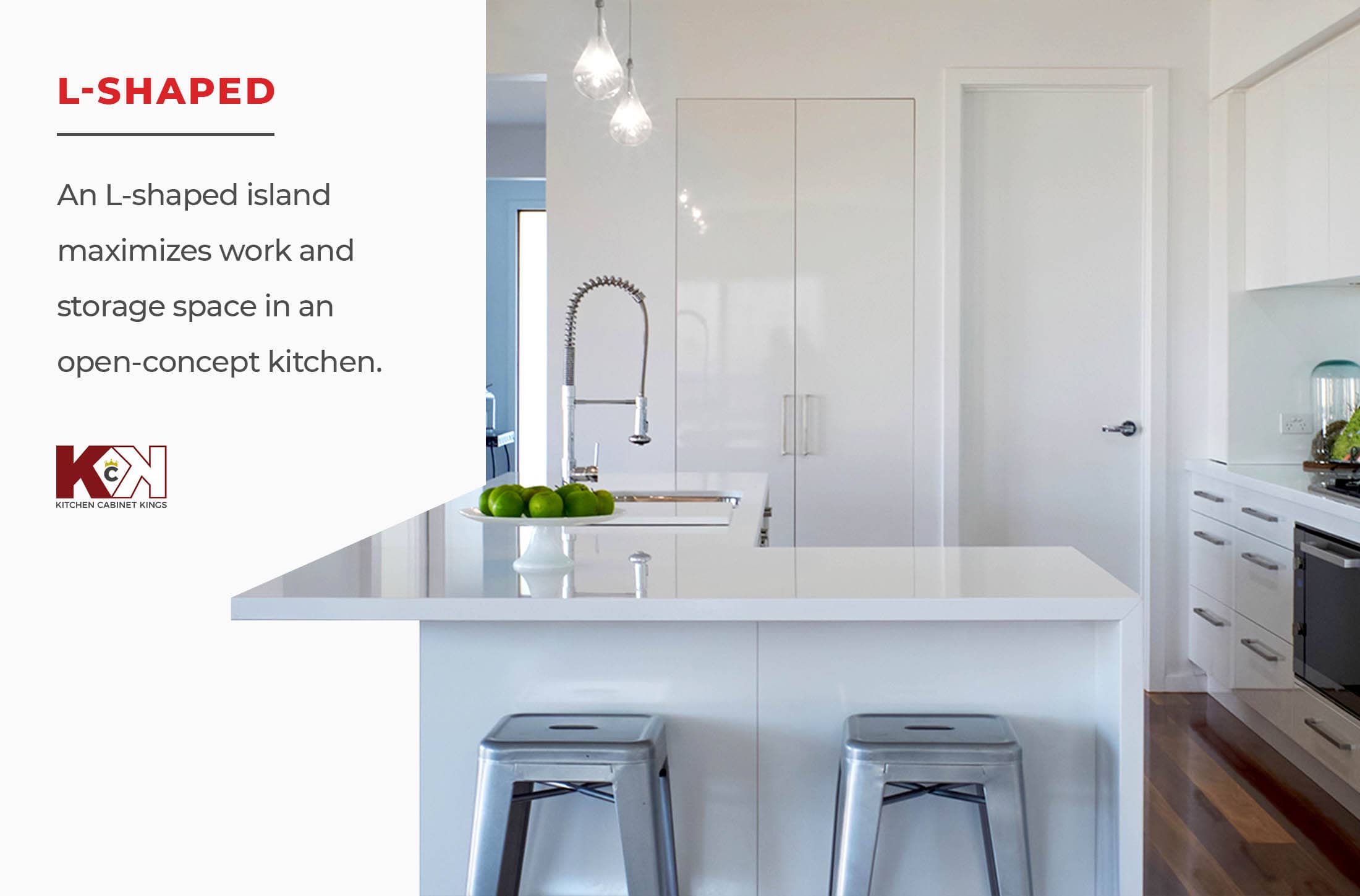 Image of L-shaped kitchen island with definition.