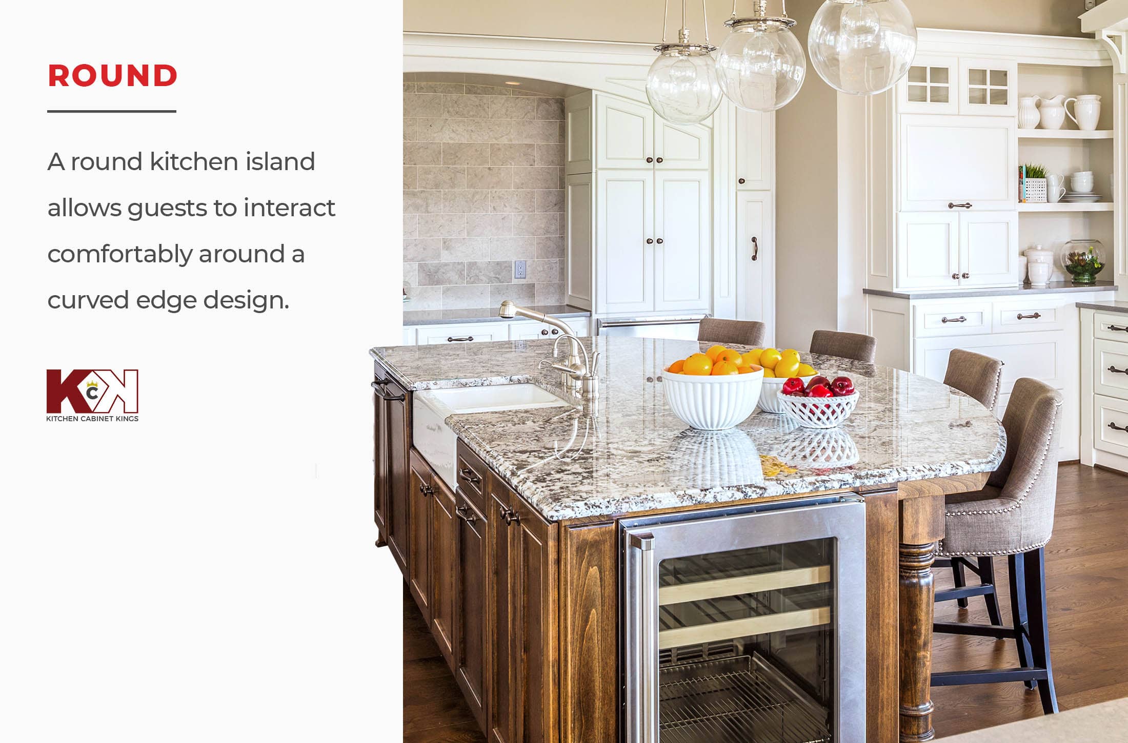 Image of round kitchen island with definition.